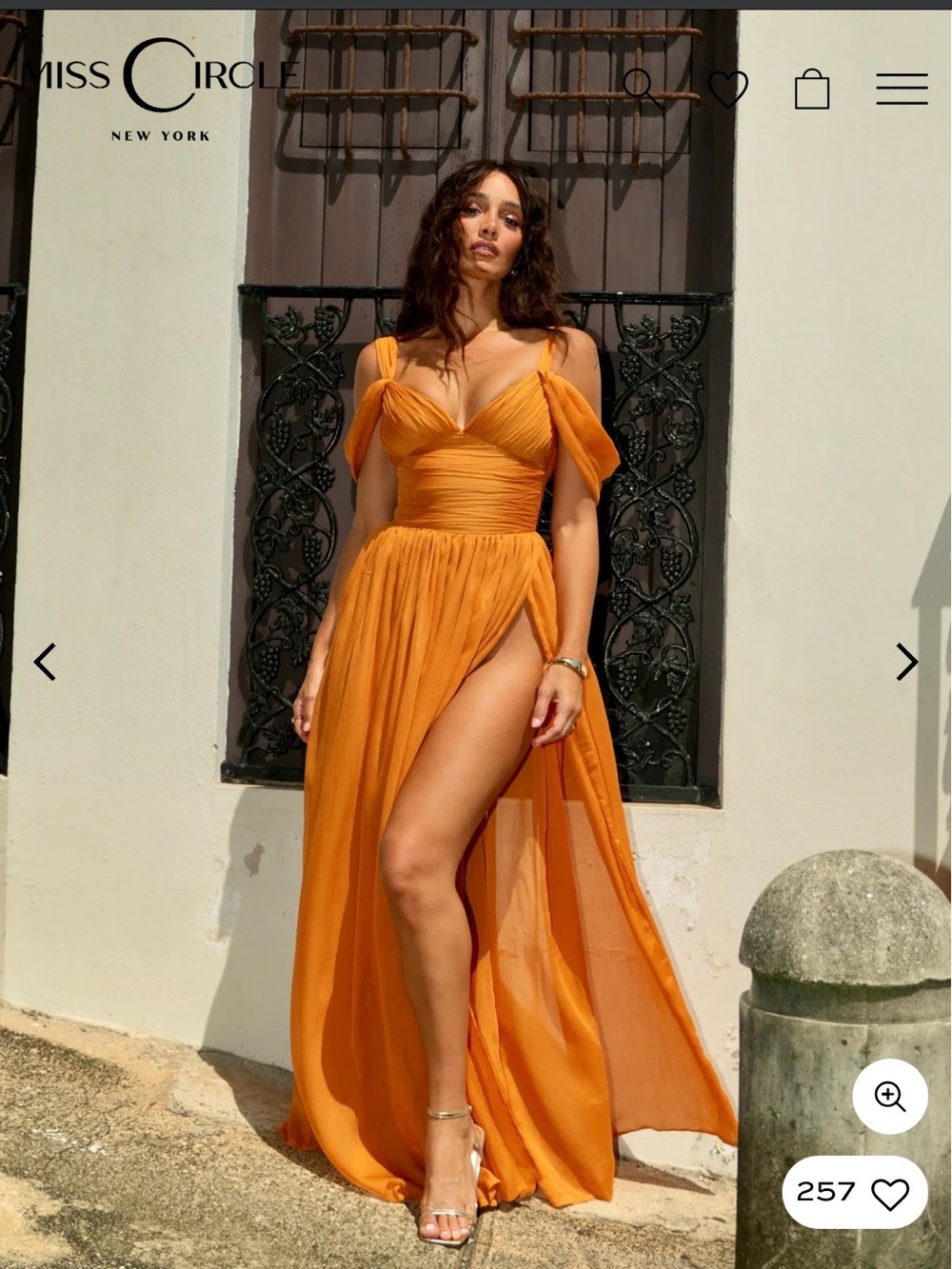Miss Circle Draped Burnt Orange Maxi Dress with Shoulder & Off-Shoulder Straps